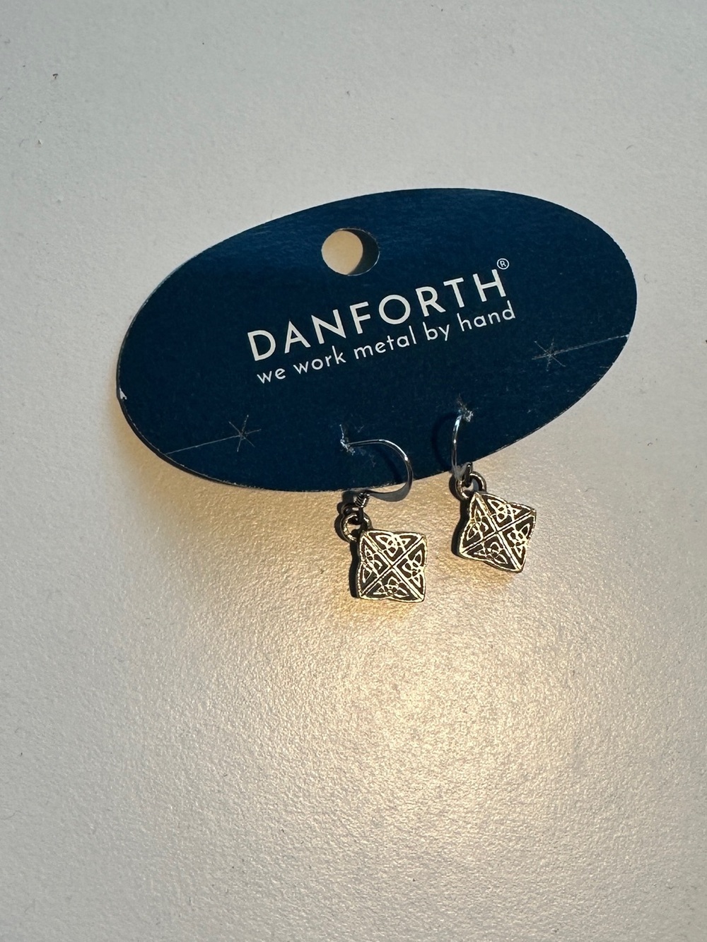 NWT Brand new Danforth Celtic know pewter dangle earrings. Made in Vermont, USA. - Picture 3 of 4